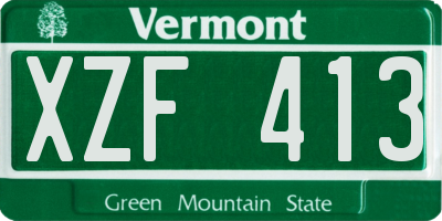 VT license plate XZF413