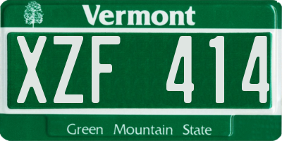 VT license plate XZF414