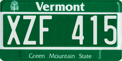 VT license plate XZF415