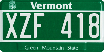 VT license plate XZF418