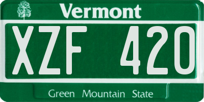 VT license plate XZF420
