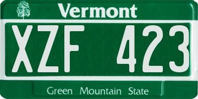 VT license plate XZF423