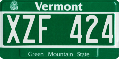 VT license plate XZF424