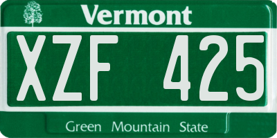 VT license plate XZF425