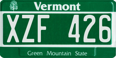 VT license plate XZF426