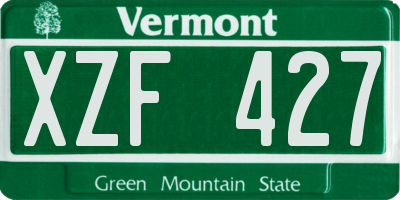 VT license plate XZF427