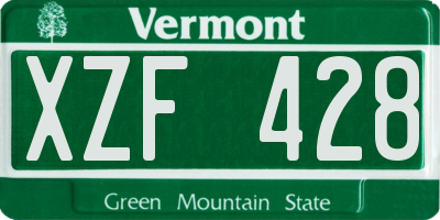 VT license plate XZF428