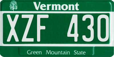 VT license plate XZF430