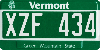 VT license plate XZF434