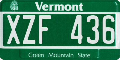 VT license plate XZF436