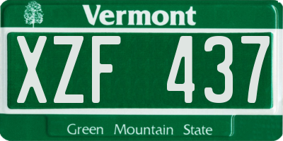 VT license plate XZF437