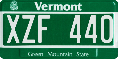 VT license plate XZF440