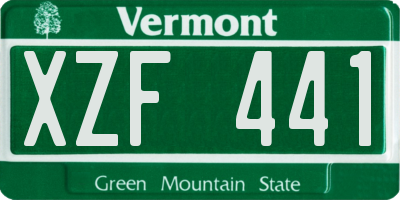 VT license plate XZF441