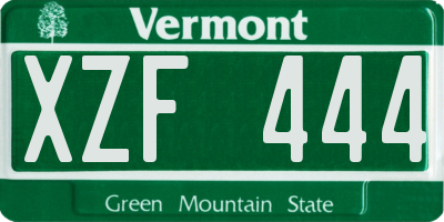 VT license plate XZF444