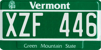 VT license plate XZF446