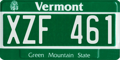 VT license plate XZF461