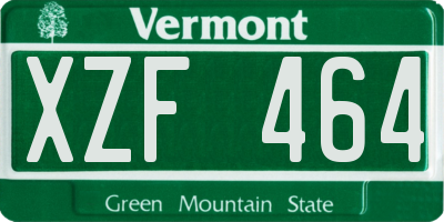 VT license plate XZF464