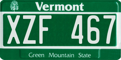VT license plate XZF467