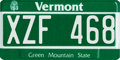 VT license plate XZF468