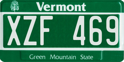 VT license plate XZF469