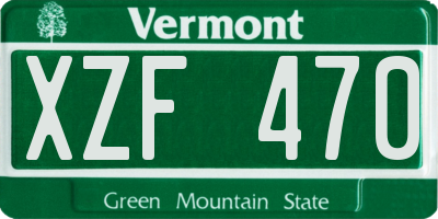 VT license plate XZF470