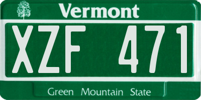 VT license plate XZF471