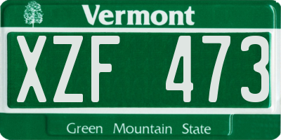 VT license plate XZF473