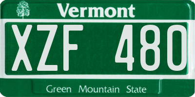 VT license plate XZF480