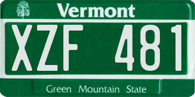 VT license plate XZF481