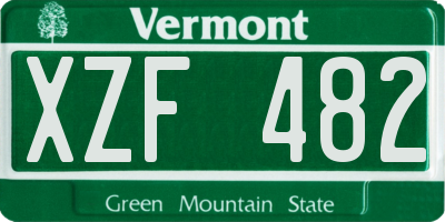 VT license plate XZF482