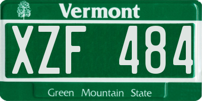 VT license plate XZF484