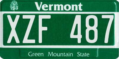 VT license plate XZF487