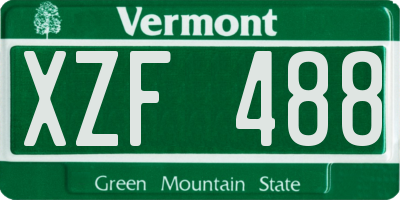 VT license plate XZF488