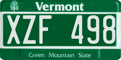 VT license plate XZF498
