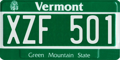 VT license plate XZF501