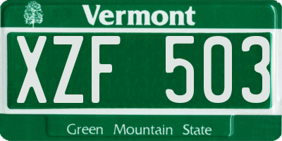 VT license plate XZF503