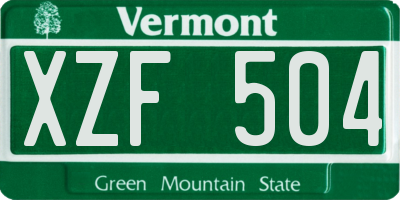 VT license plate XZF504