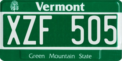 VT license plate XZF505