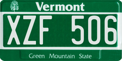 VT license plate XZF506