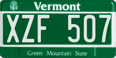 VT license plate XZF507