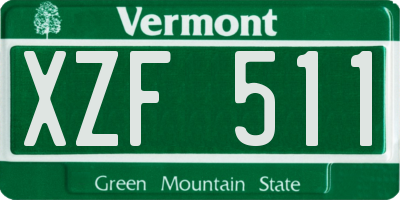 VT license plate XZF511