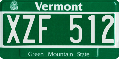 VT license plate XZF512