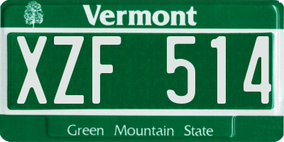 VT license plate XZF514