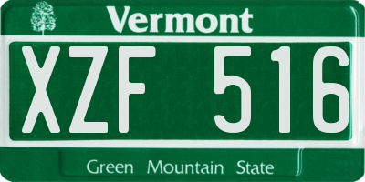 VT license plate XZF516