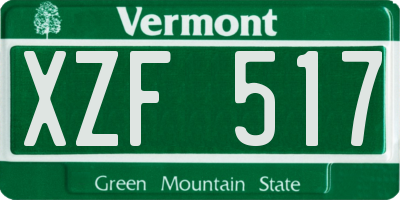 VT license plate XZF517