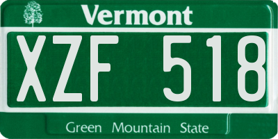 VT license plate XZF518