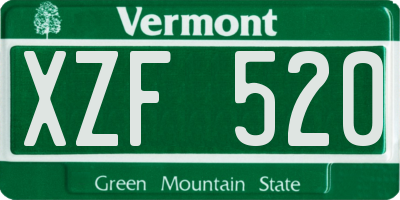 VT license plate XZF520