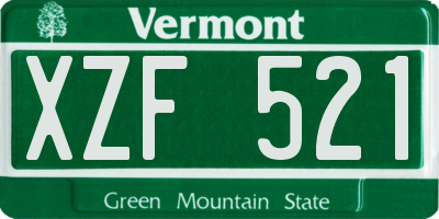VT license plate XZF521