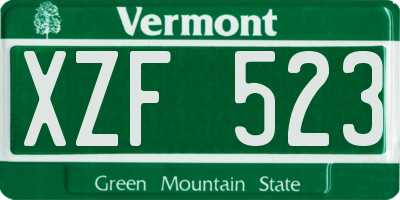 VT license plate XZF523