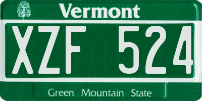 VT license plate XZF524